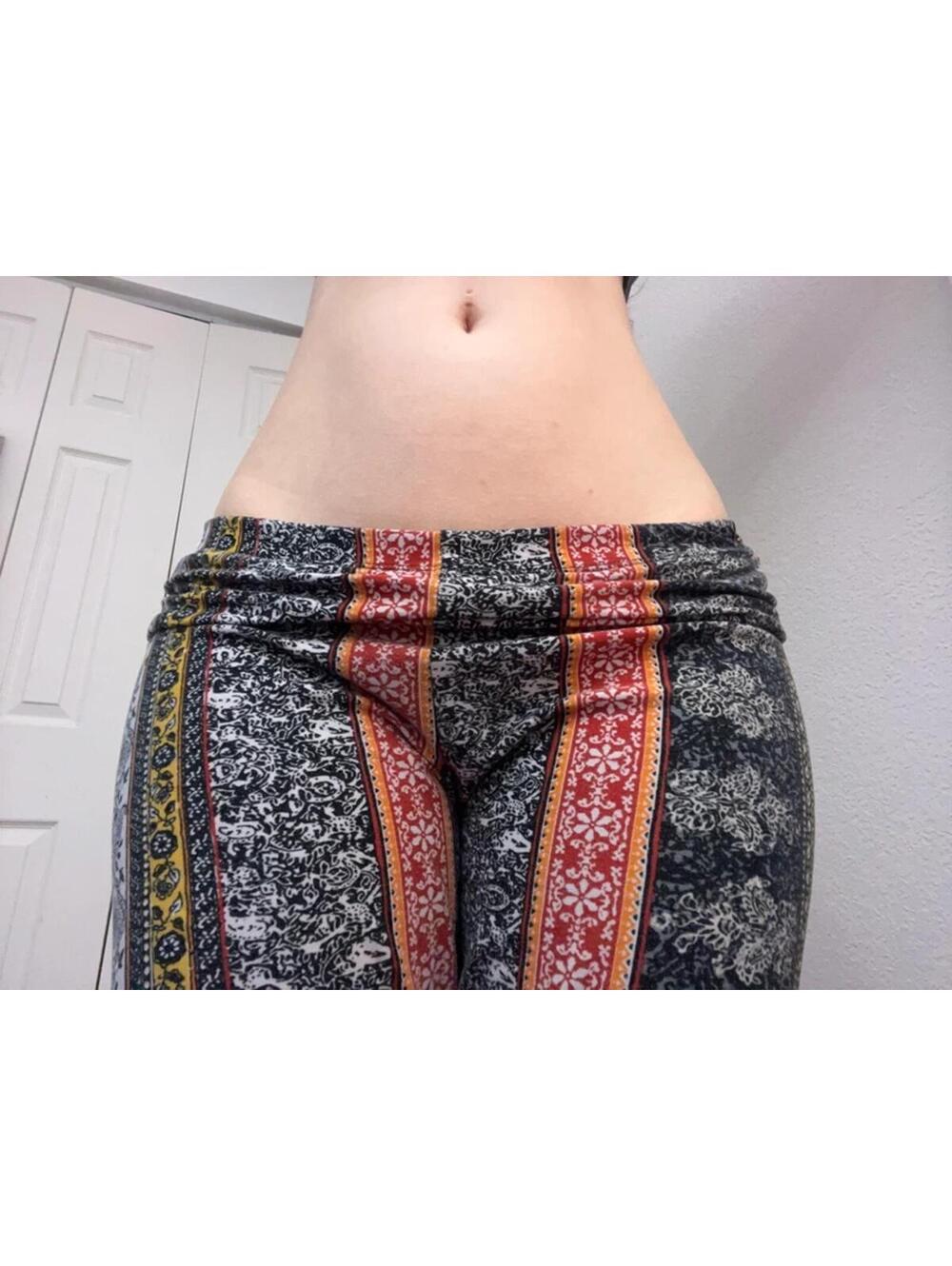Y2K lowrise leggings with tribal print grunge emo boho